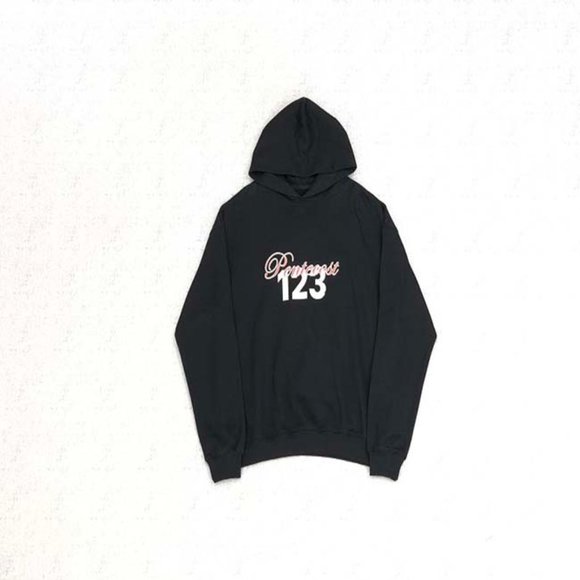 RIVINGTON ROI REBIS Red Lettering Signature Logo Black Hoodie - Picture 1 of 10